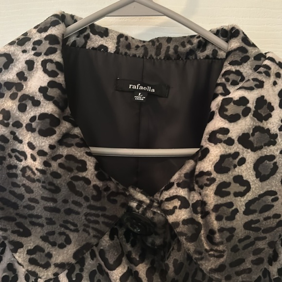 Rafaella Short Animal print 3/4 length sleeve Jacket size Large - Picture 3 of 10